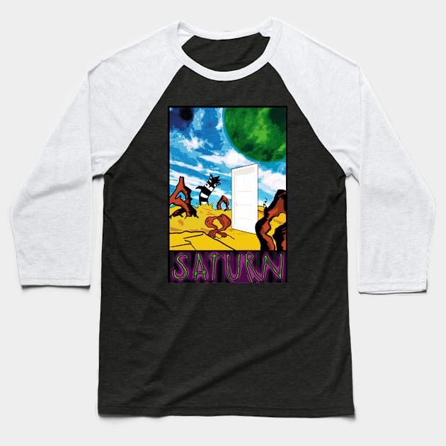 Visit Saturn! Baseball T-Shirt by RocketPopInc